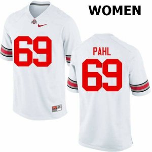Women's Ohio State Buckeyes #69 Brandon Pahl White Nike NCAA College Football Jersey Jogging JYC0744AM